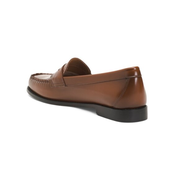 GH BASS Cognac Leather 1936 Willa Flat Strap Loafers - Picture 2 of 2